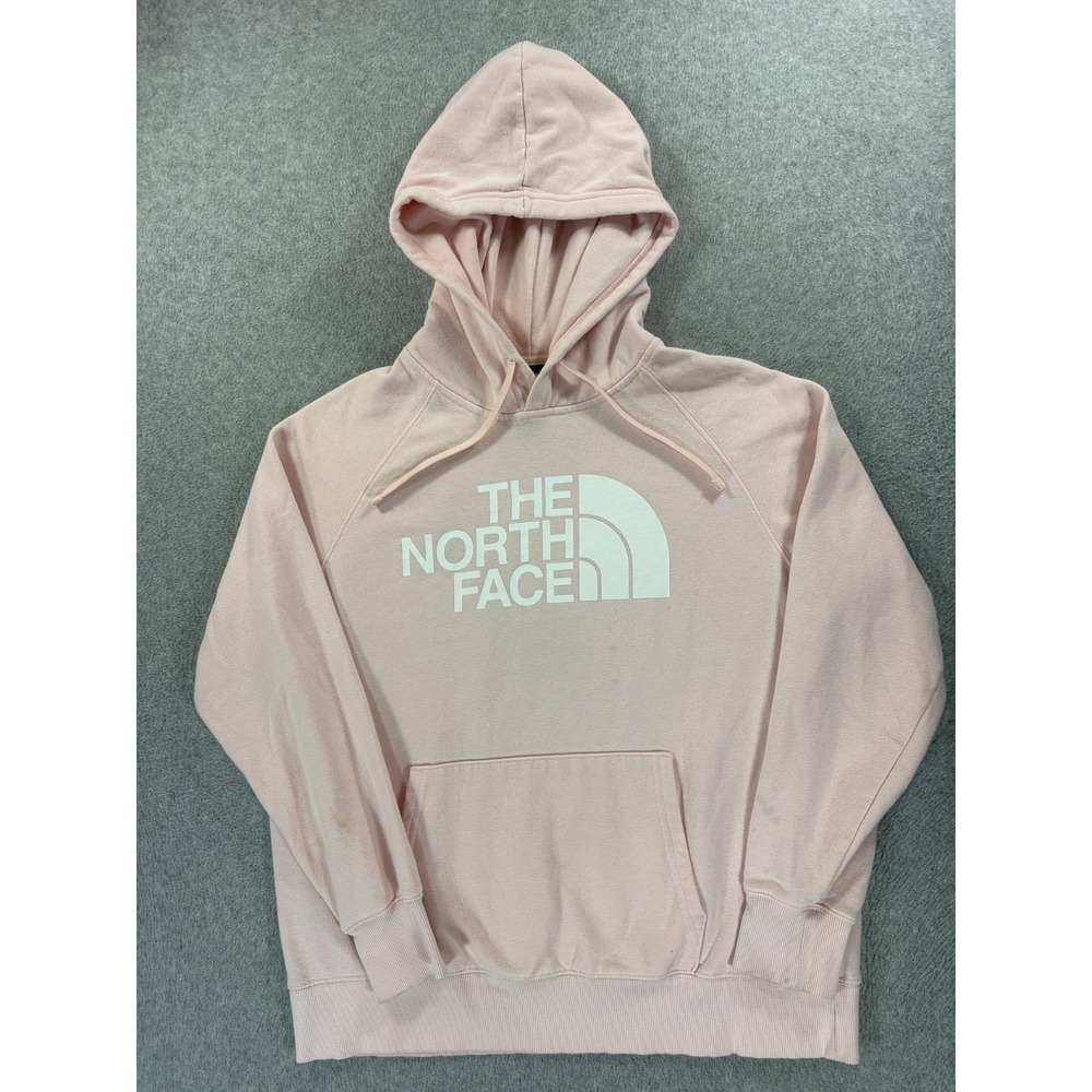 The North Face Half Dome Screened Logo Hoodie Sweatshirt (Women's Large) Pink